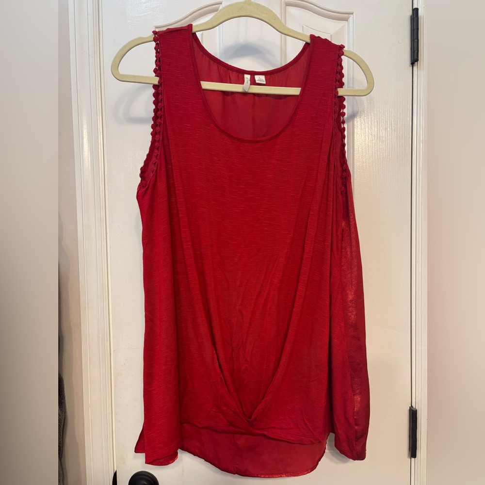 Dark red sleeveless top